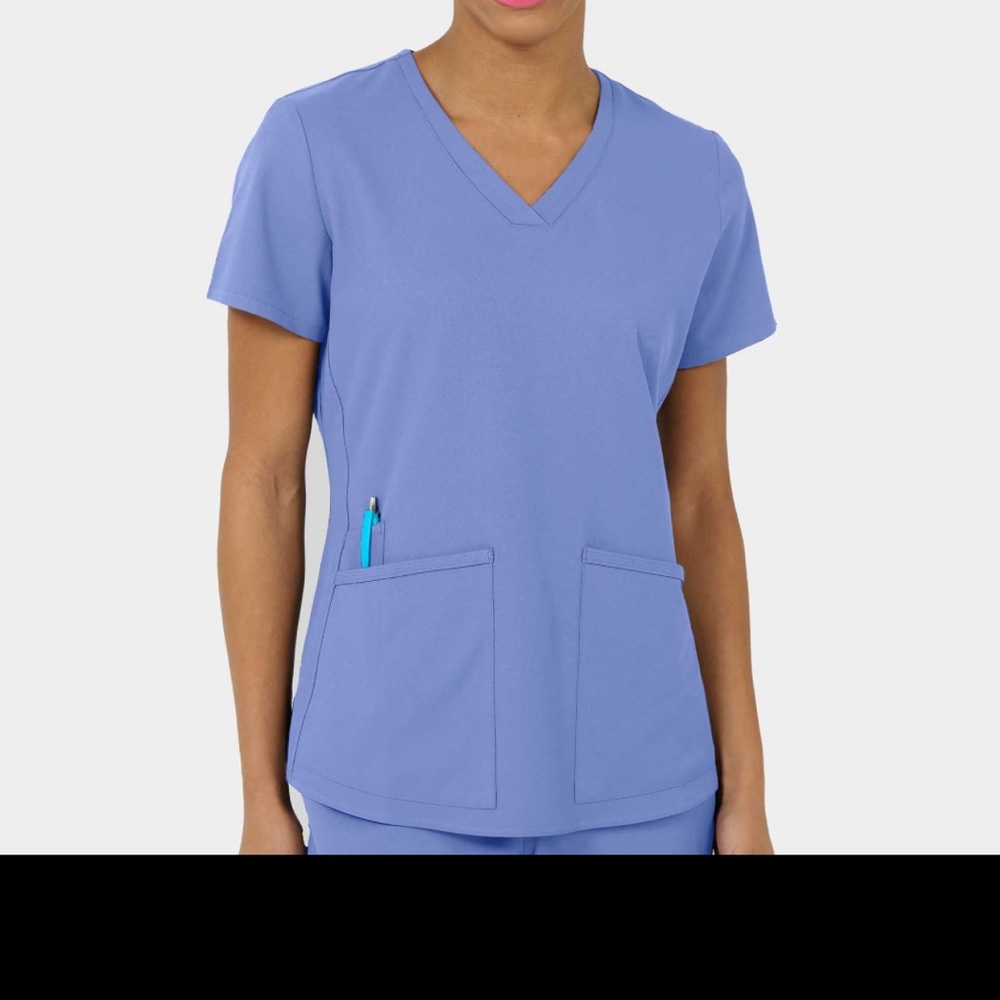 Women's V-Neck Scrub Top - Blue
